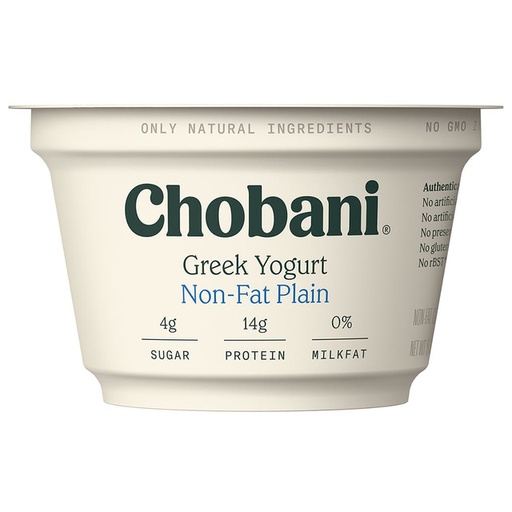 0% Plain Greek Yogurt Chobani (4.5oz)